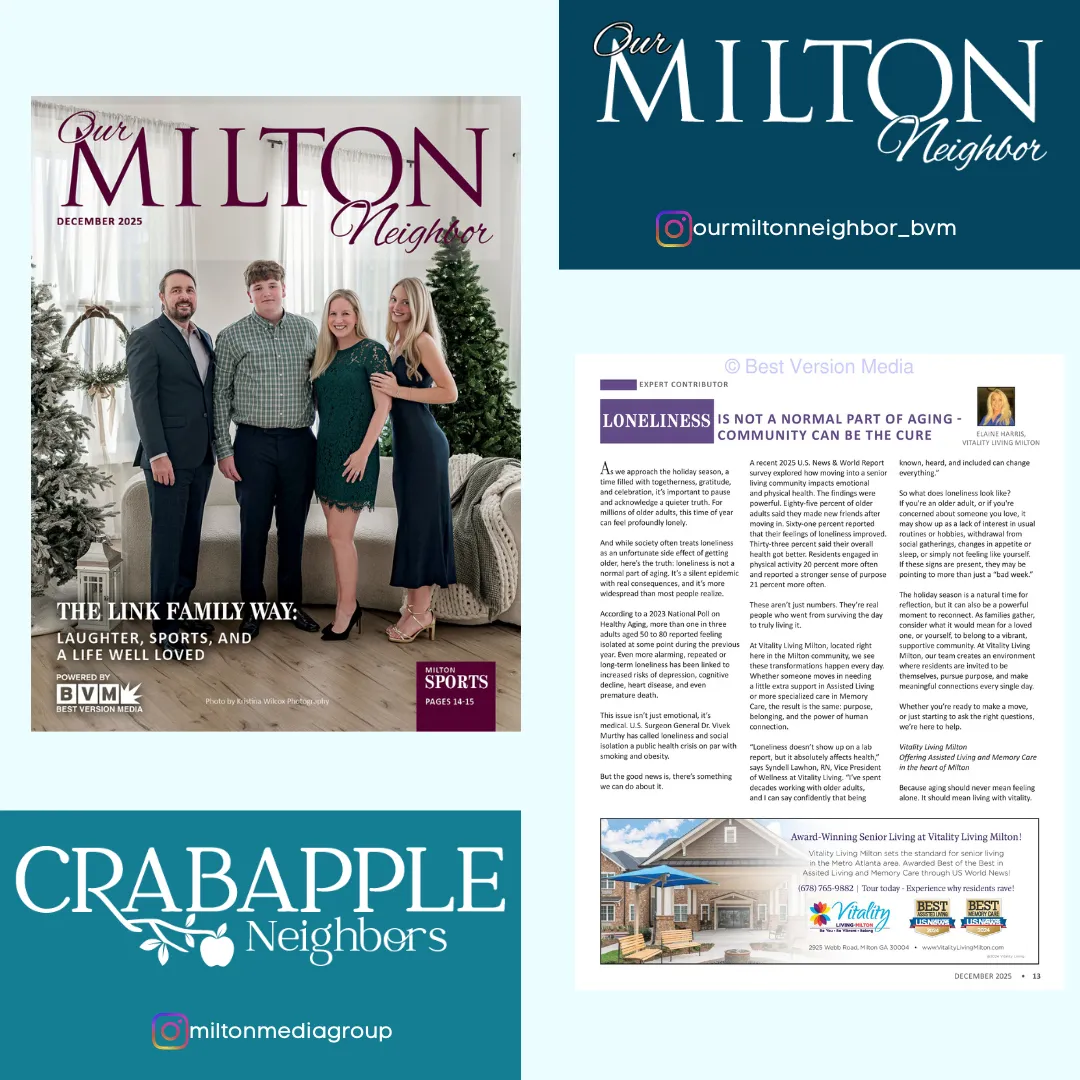 Loneliness Is Not a Normal Part of Aging - Community Can Be the Cure Elaine Harris, Vitality Living Milton