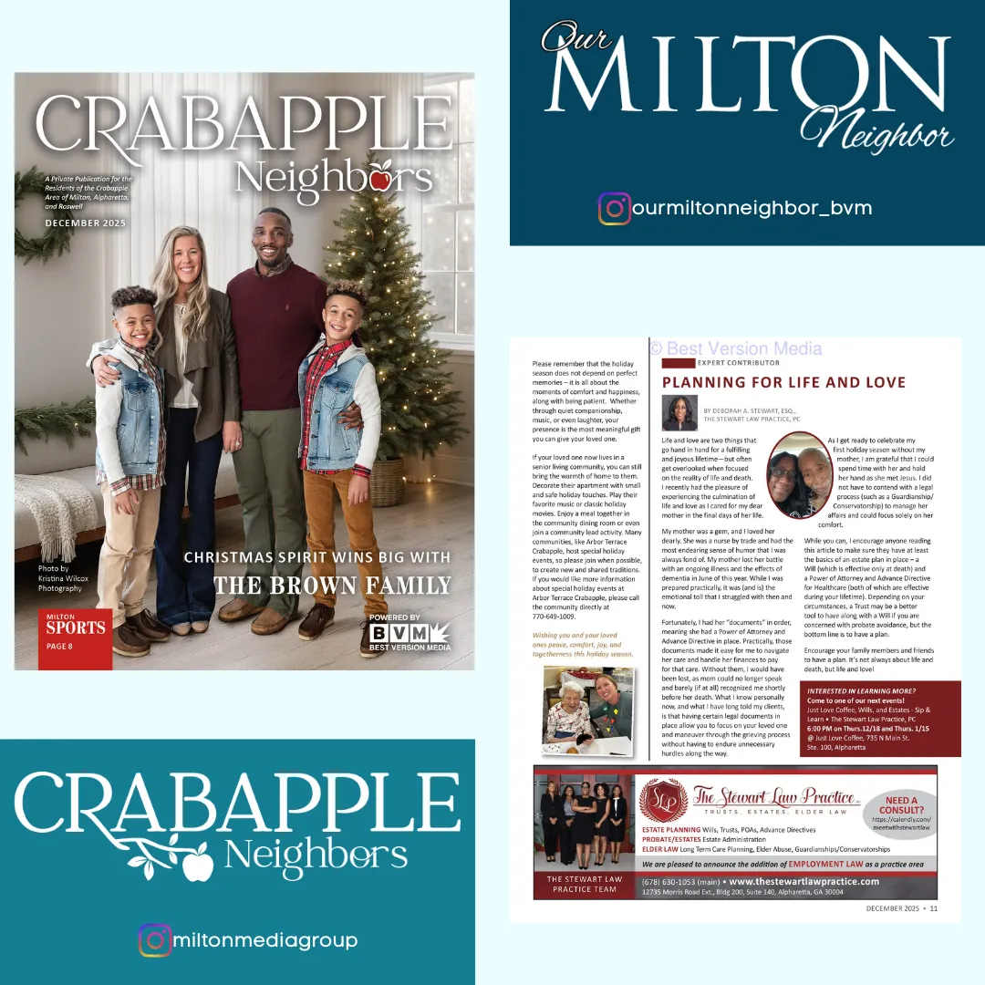 Planning for Life and Love by Deborah A. Stewart, Esq. The Stewart Law Practice, PC