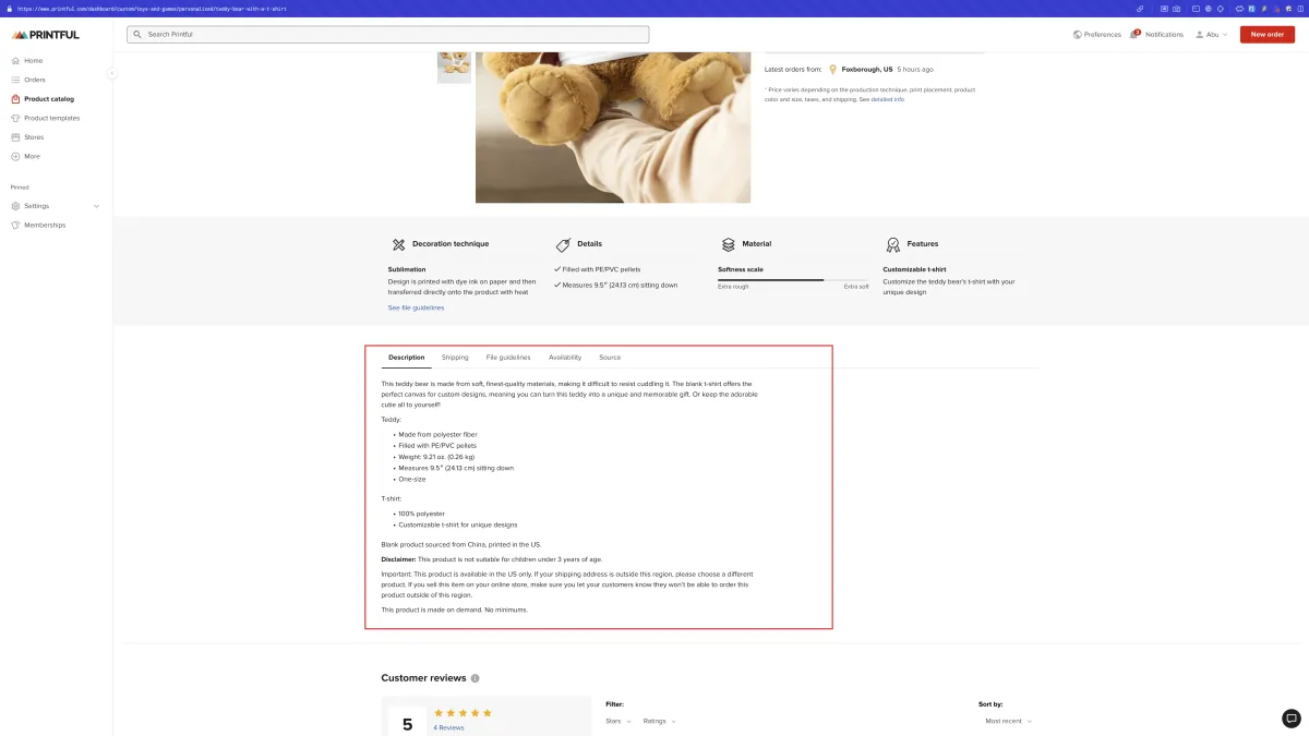 Import Product Descriptions from Printful to OMNI blvd Pro