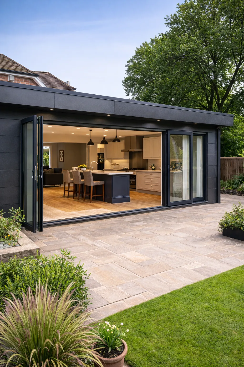 Home extension and patio in Brixham with modern feel and aesthetic
