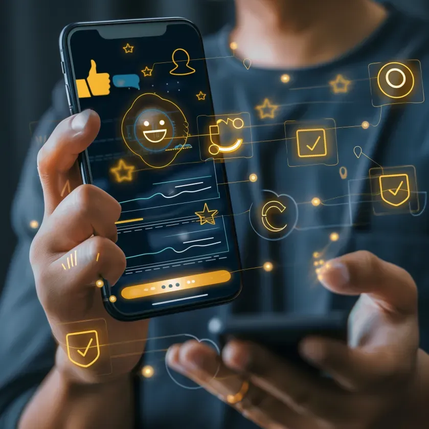 man holding cell phone