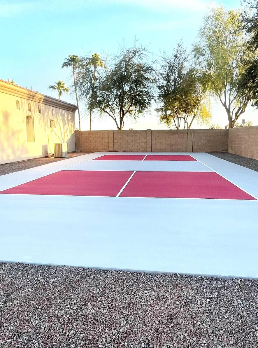 Red and Gray Pickleball Court