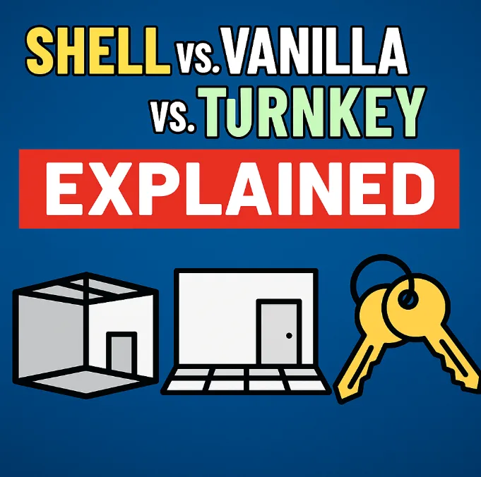 💼 CRE Buildout Types Explained: Shell vs. Vanilla Box vs. Turnkey 🛠️
