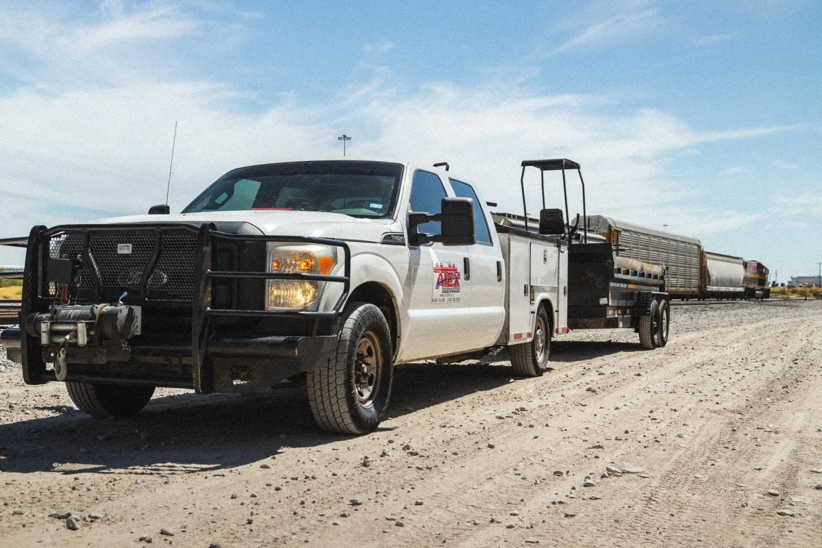 ATEX Services fleet of trucks and team ready to support large-scale architecture, construction, and infrastructure projects in Texas and Colorado