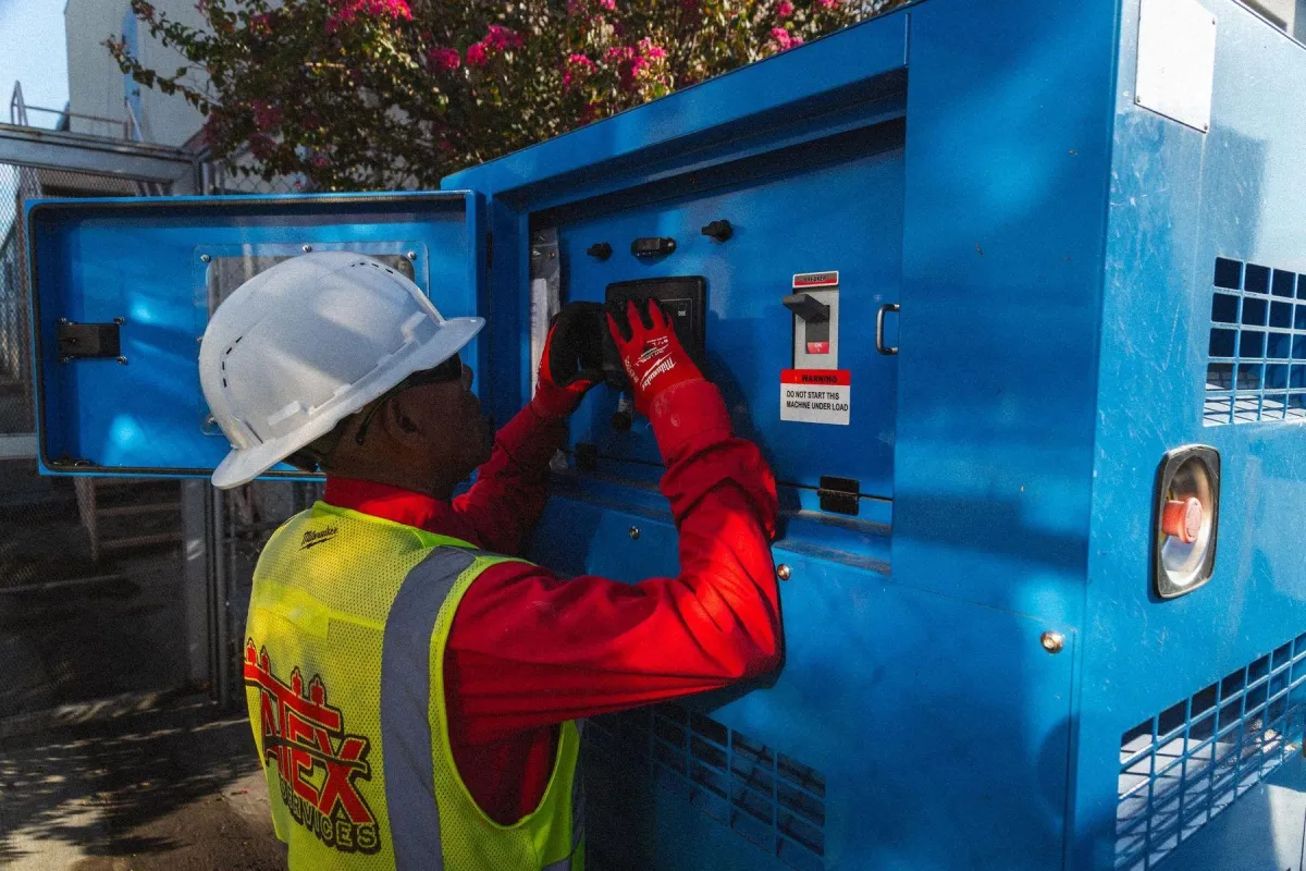 ATEX Services construction worker in safety gear operating heavy equipment for architecture, infrastructure, and facility projects in Texas and Colorado