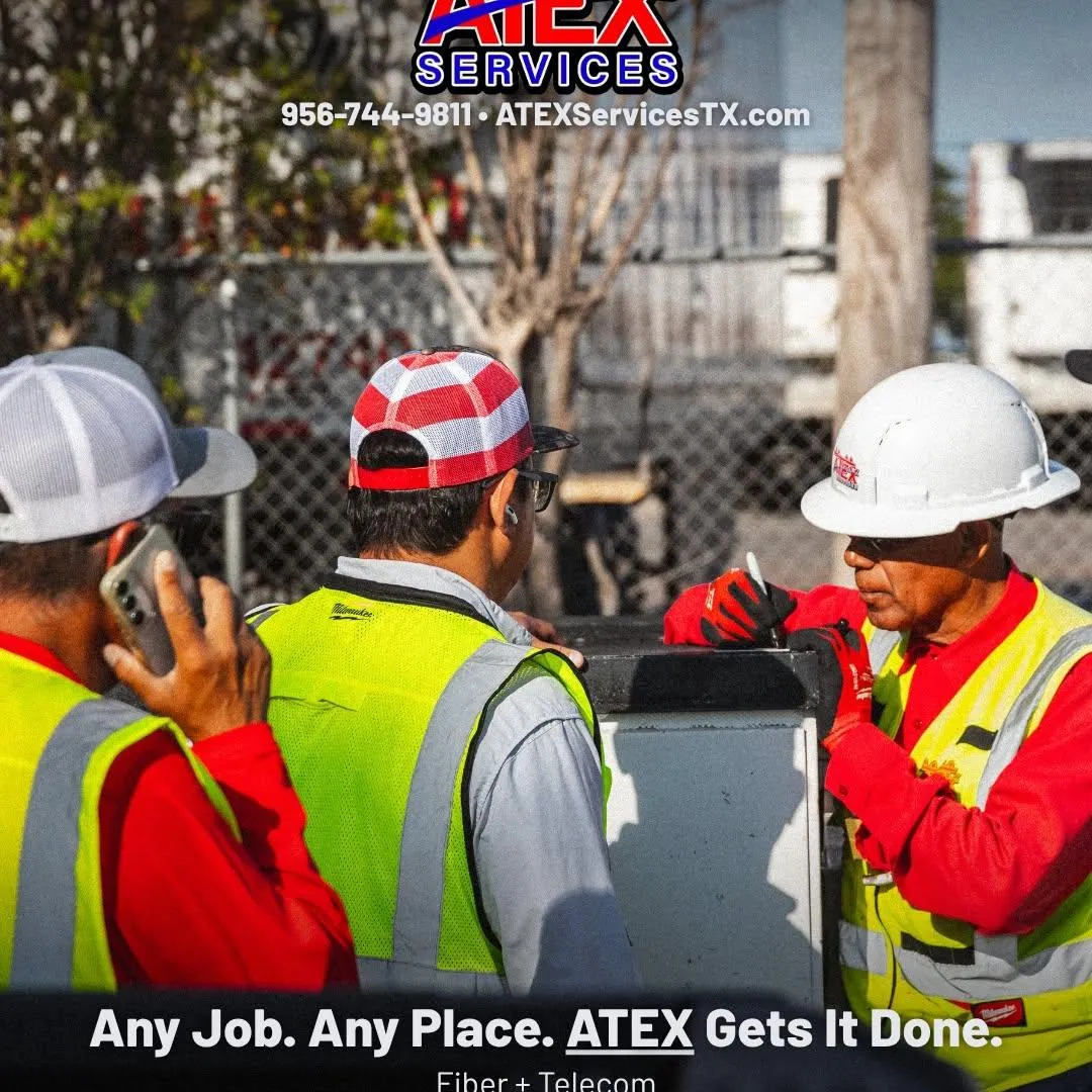 ATEX Services construction team in safety vests coordinating architecture, infrastructure, and civic projects across Texas and Colorado