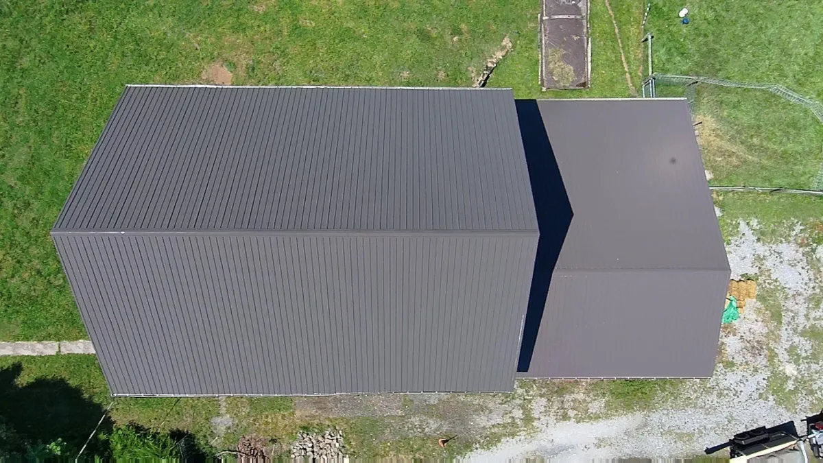 Metal roof on a house.