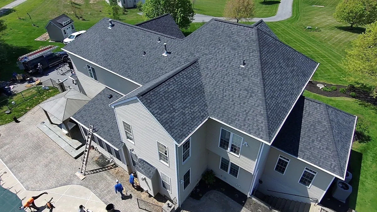 Architectural shingle roof replacement with CertainTeed Landmark Pro.