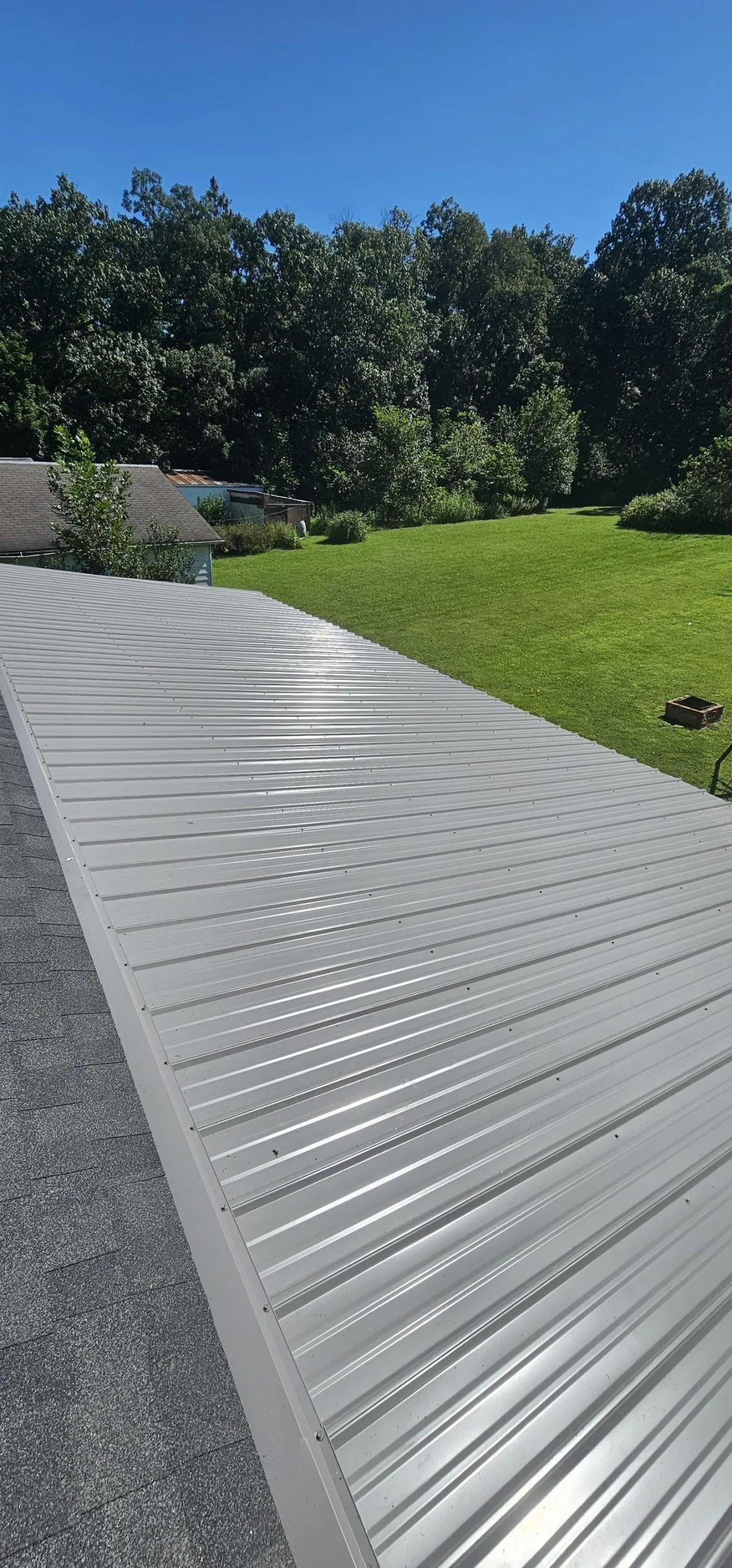 A new metal roof on a residential home.