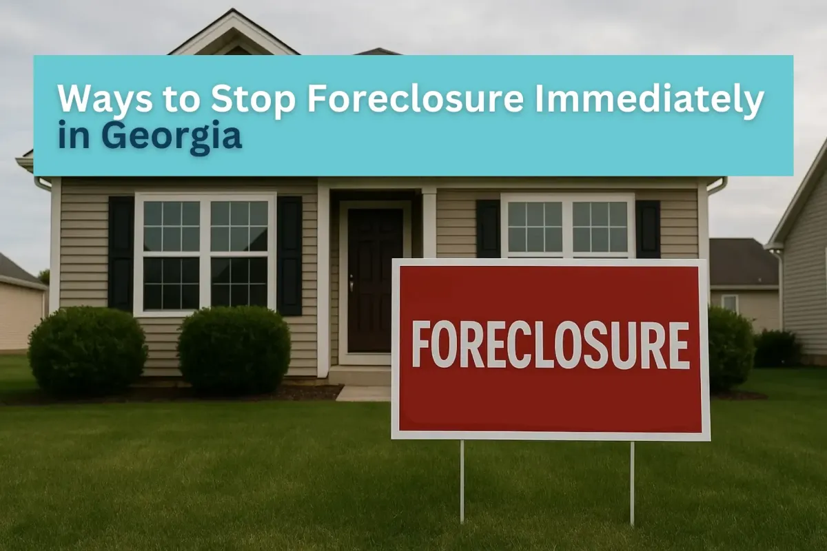 Ways to Stop Foreclosure Immediately in Georgia