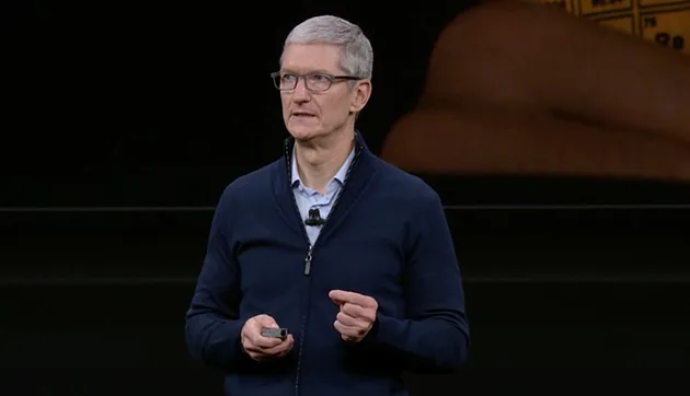 Tim Cook Presents at an Apple event