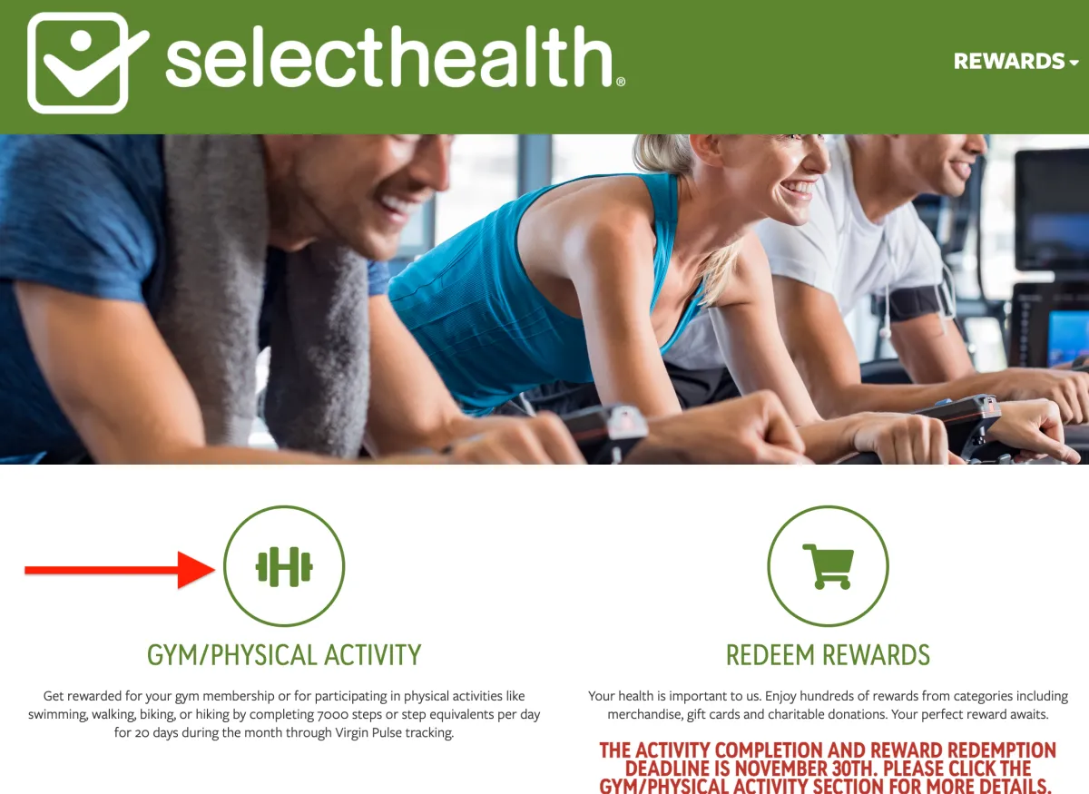 Screenshot of Utah health insurance provider’s page detailing gym membership reimbursement policies, featuring information relevant to Tribe Fitness members.
