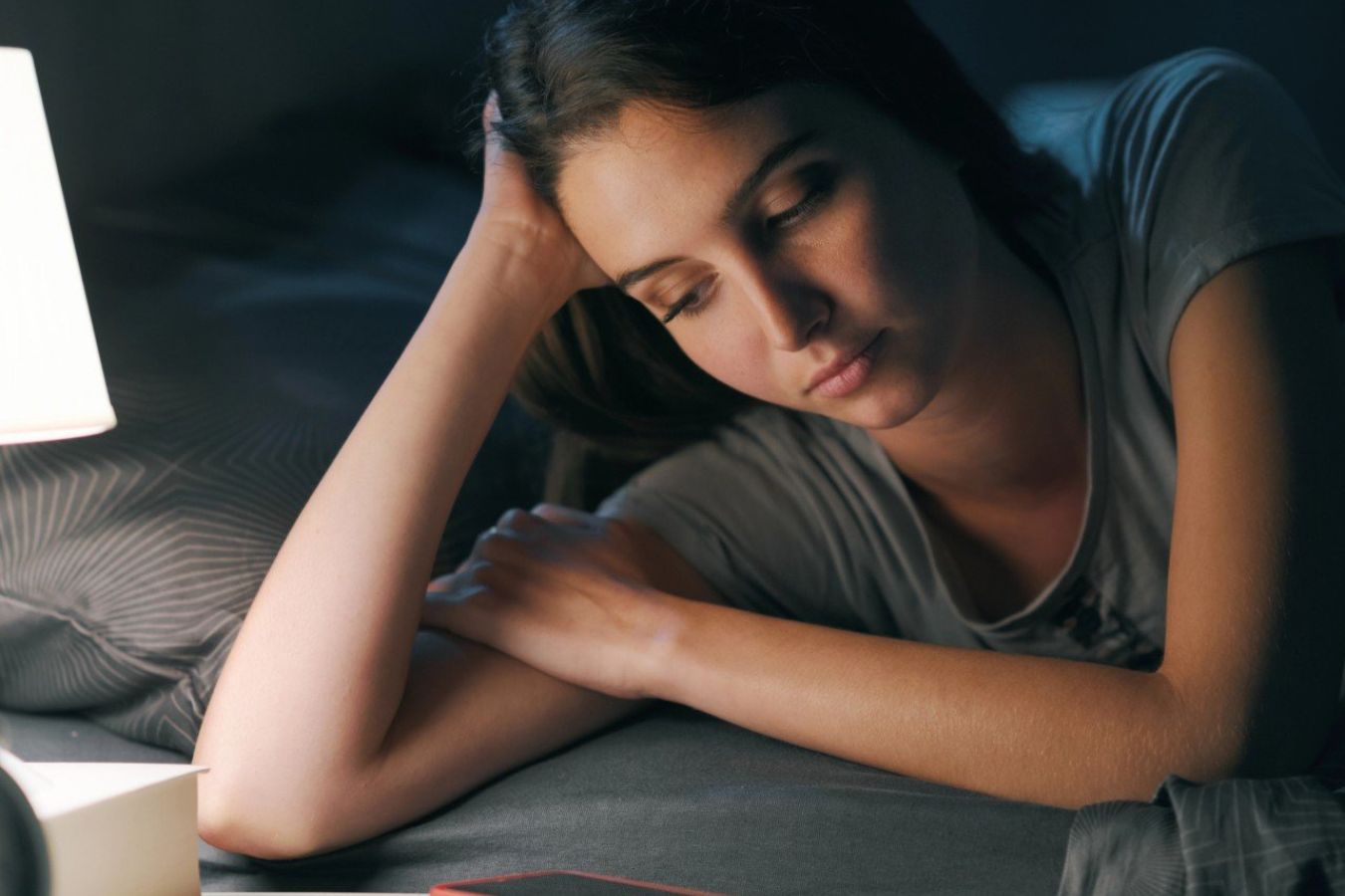 woman up at night worrying