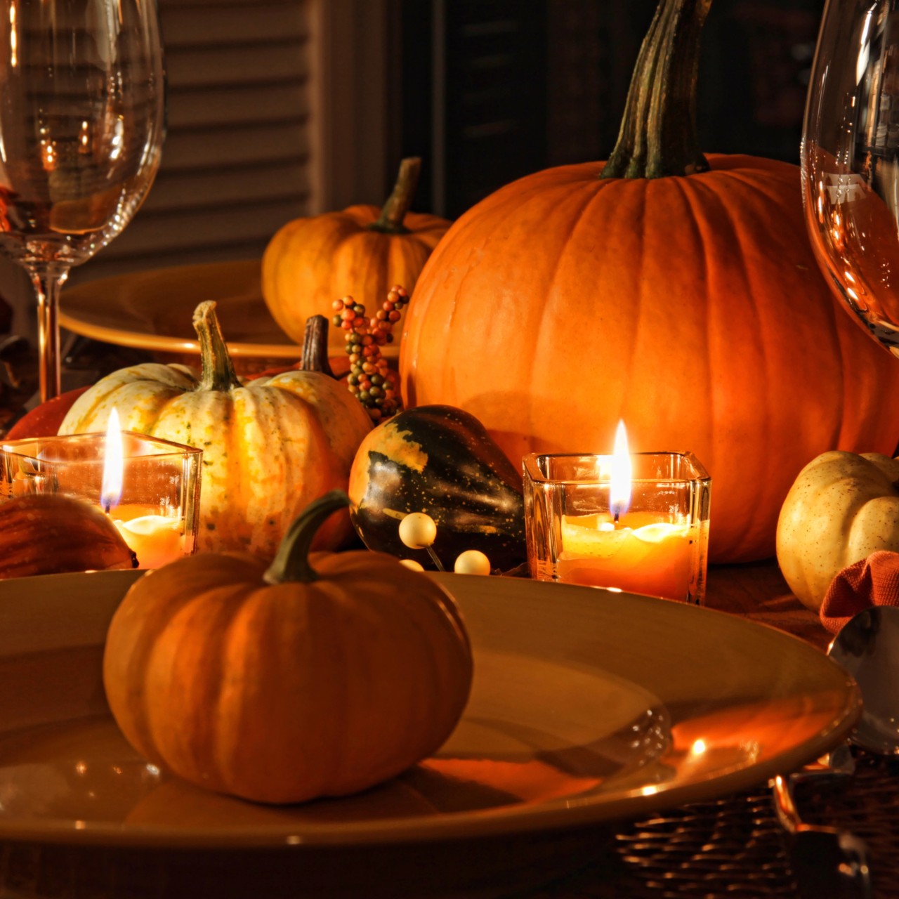 pumpkins and candles