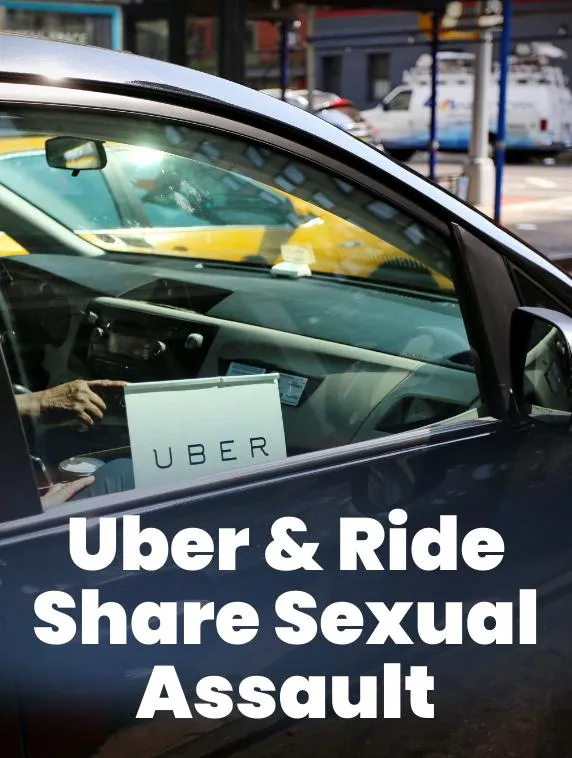 An anxious passenger sitting in a rideshare vehicle, symbolizing the risks of sexual assault during Uber rides and the ongoing lawsuits seeking justice for survivors.
