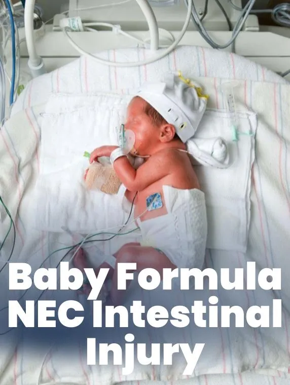 Concerned parent holding a premature baby in a hospital NICU, representing the impact of necrotizing enterocolitis (NEC) and the risks of cow’s milk-based baby formula like Similac and Enfamil.