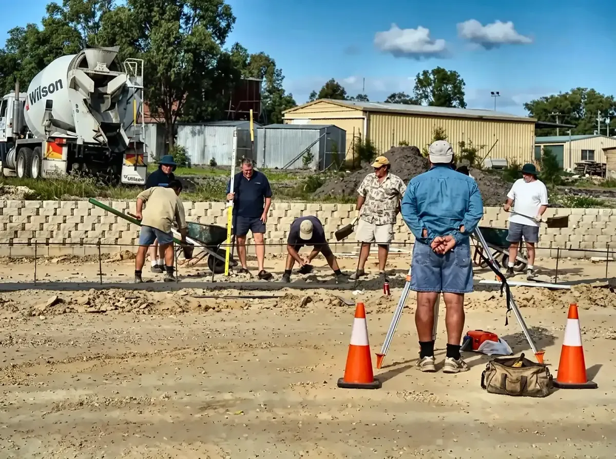 Early construction site works on the Goodness Enterprises grounds in Chuwar