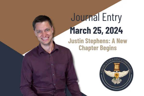 March 25, 2024 -Justin Stephens: A New Chapter Begins