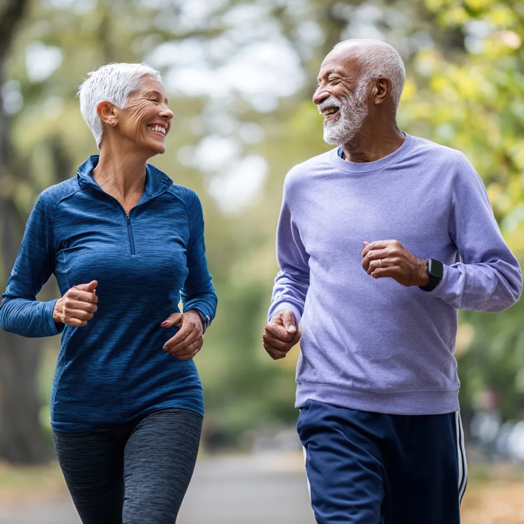 adults jogging well and pain free after a visit to HarperMD
