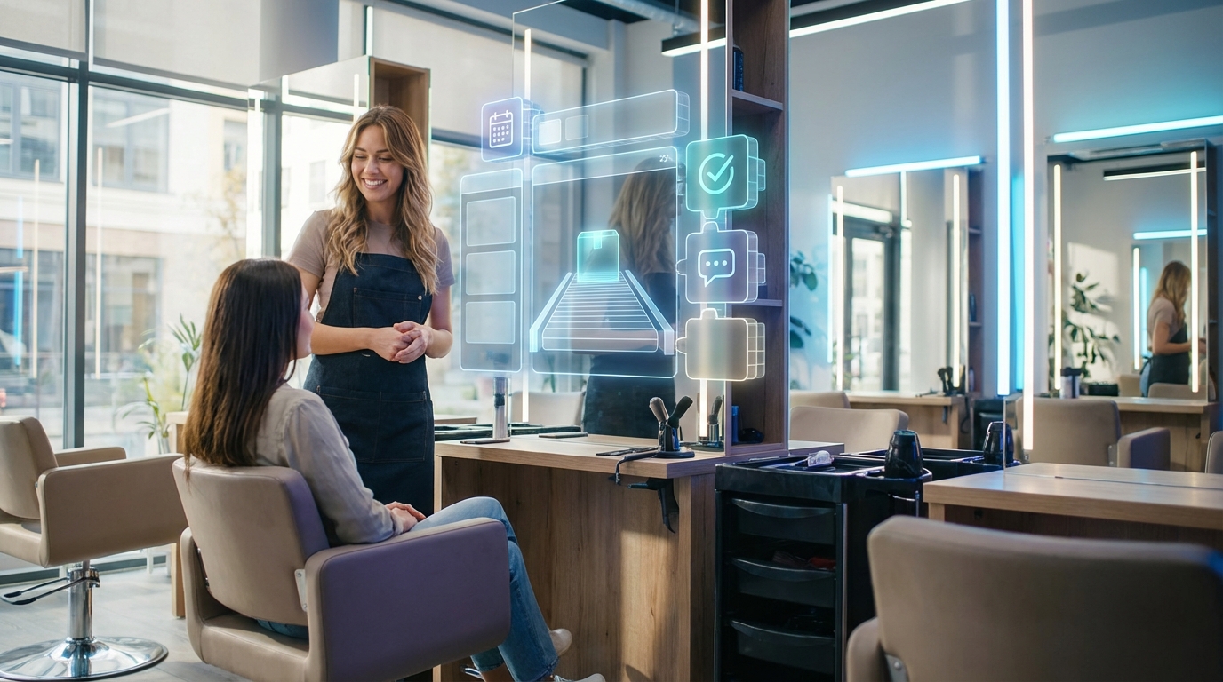 KI-unterstützter Friseursalon – Effizienz durch Vorlagen.