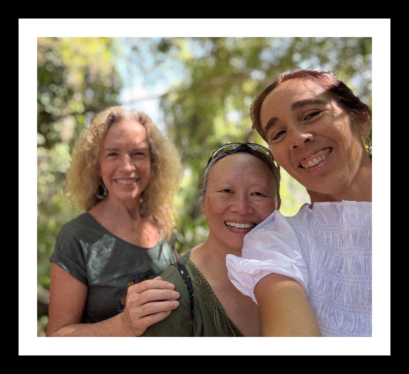 Clare, Darlene, Monica smiling