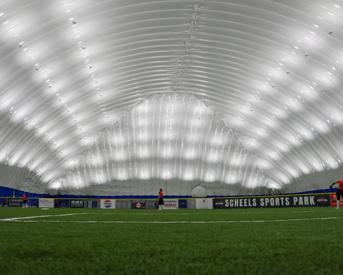 Interior of an inflatable sports dome