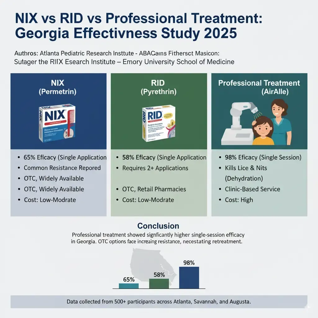 NIX vs RID vs Professional Treatment: Georgia Effectiveness Study 2025
