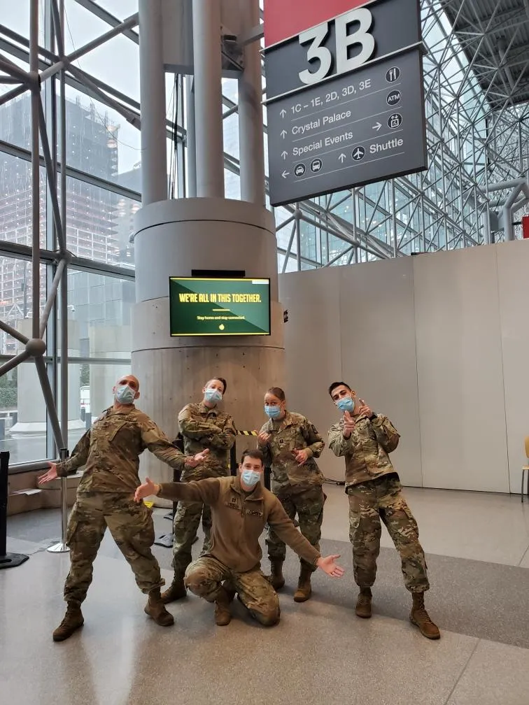 David Kyrie at airport in Army uniform