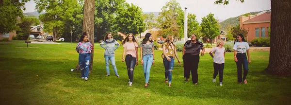 Walking Line Girls outside