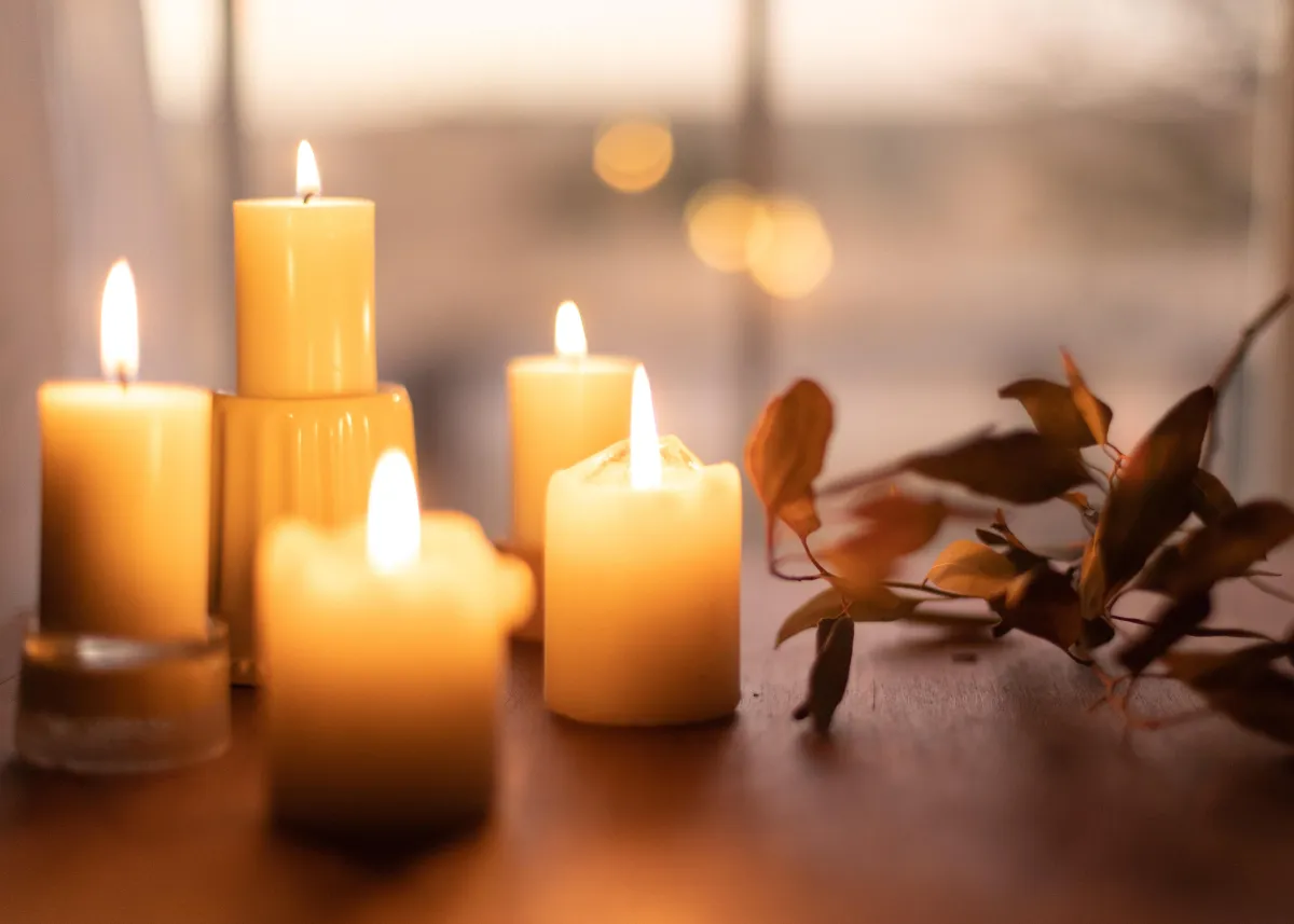 Candle shining brightly