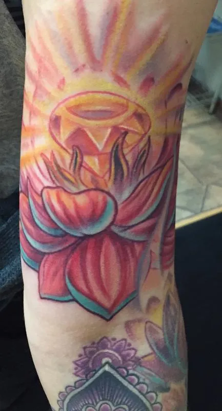 Lotus flower and jewel