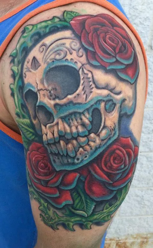 Greatful dead skull and roses