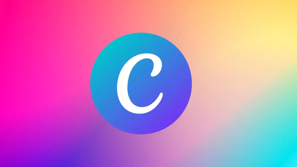 canva logo on multi colored background