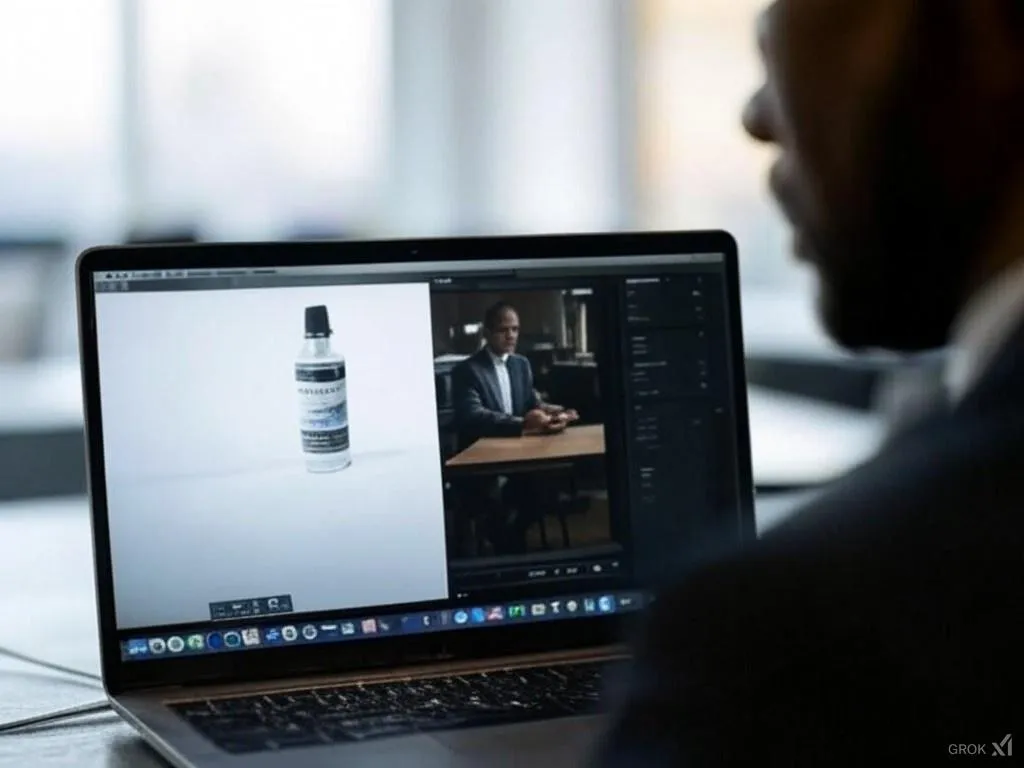 A marketing professional working on a video ad for Facebook after deciding it was the better option over a photo ad