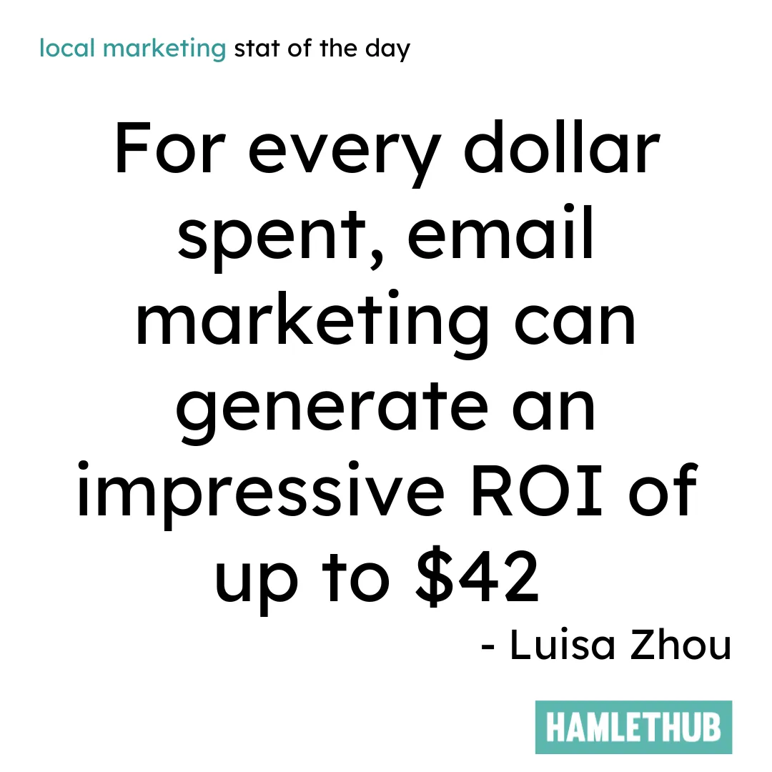 Local businesses: Did you know email marketing can return $42 for every $1 spent?