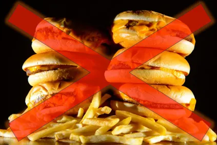 Unhealthy sources of protein with high saturated fat, carbs, sugar, and sodium.