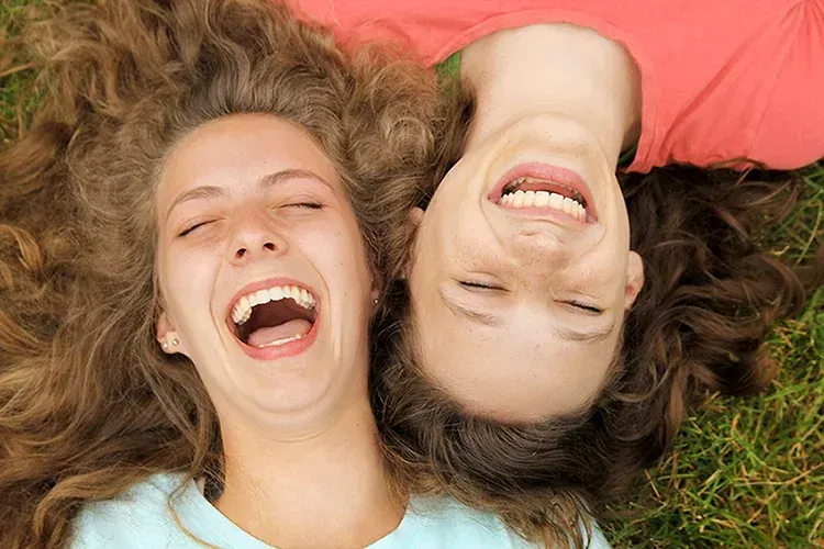 girls laughing