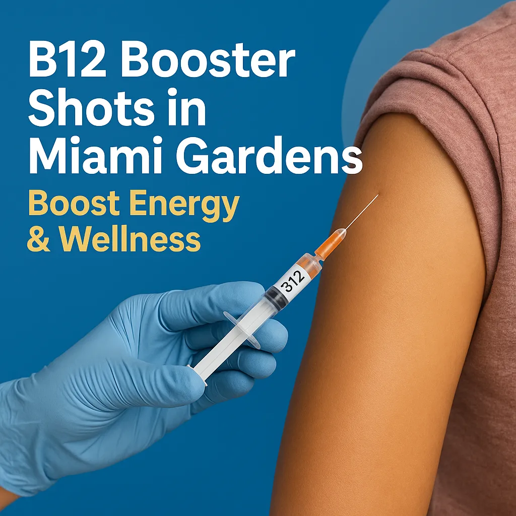 Boost your energy and wellness with B12 booster shots in Miami Gardens at All in One Care Solutions. Call 786-446-9414 to book today!