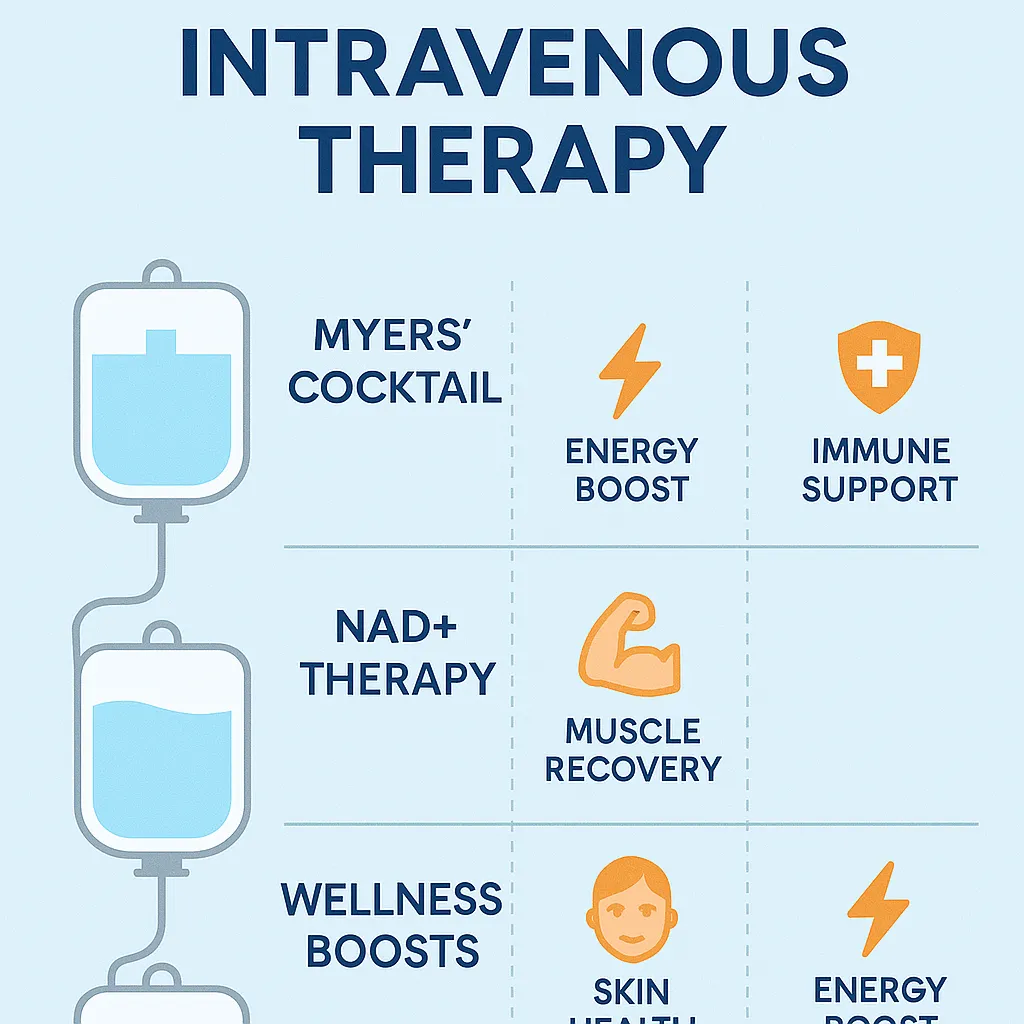 Discover NAD+ IV Therapy in Miami for boosted energy, enhanced anti-aging, faster recovery, and improved brain health. Learn how All In One Care Solutions can transform your wellness with an interactive benefit selector.