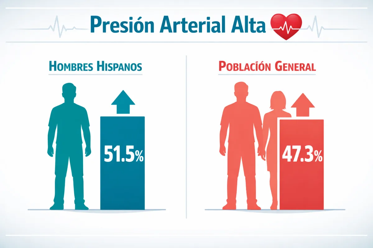 Descubre por qué 51.5% de hombres hispanos tienen presión alta y colesterol bajo control deficiente. Evaluación cardiovascular en Miami Lakes. Llama hoy.
