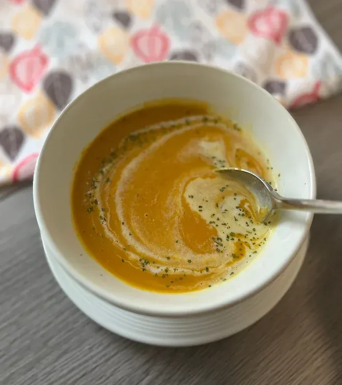 soup in bowl with spoon