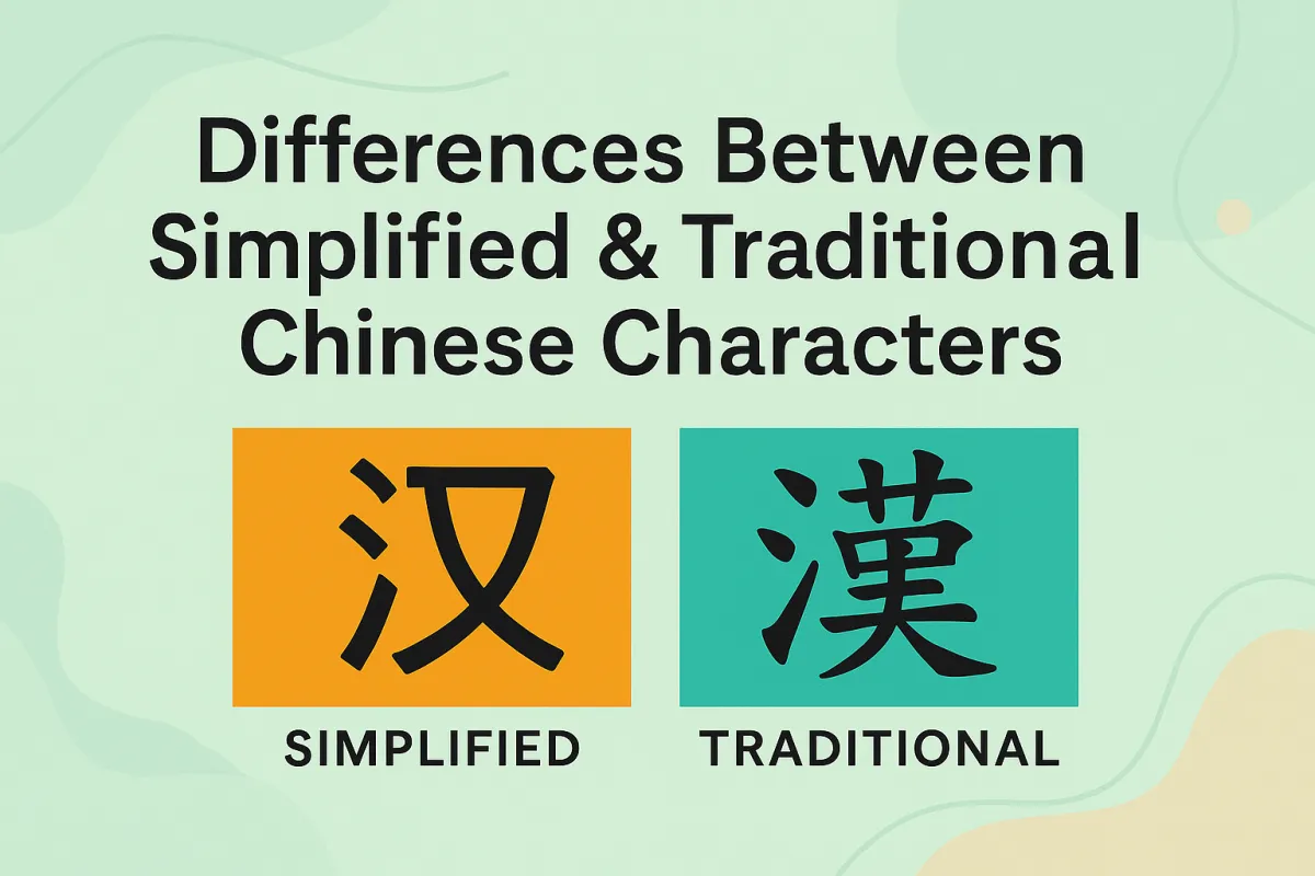 Differences Between Simplified & Traditional Chinese Characters