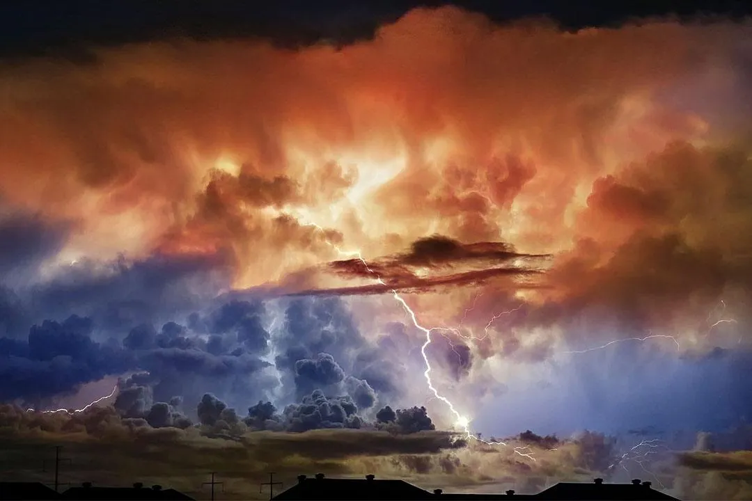 dark clouds and lightning