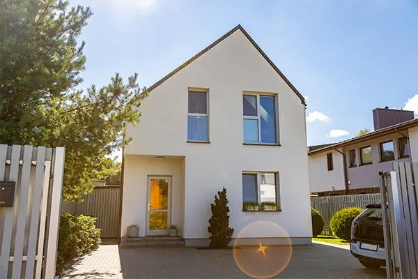 2-Storey house with walls painted in white
