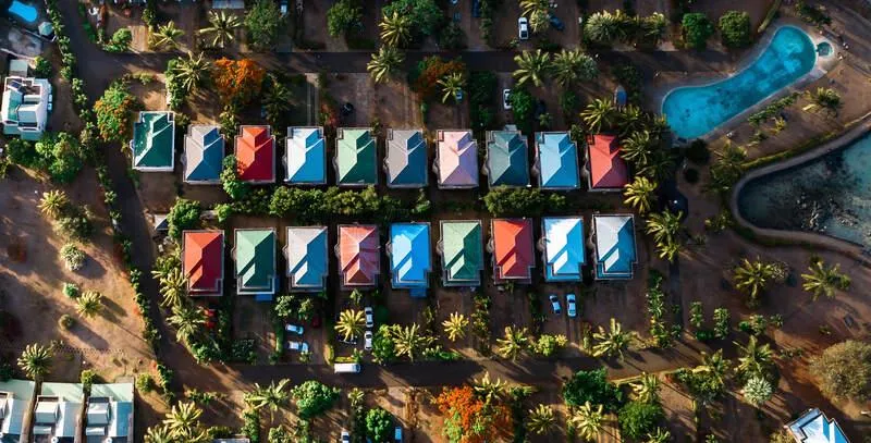roof displays multiple colors, adding visual appeal
