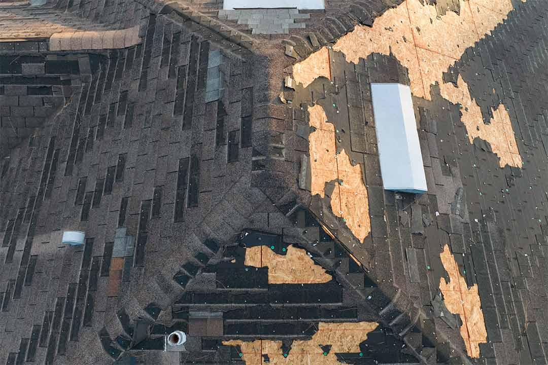 sun damage on roof
