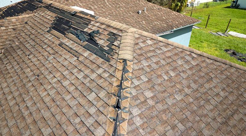 roof showing damage caused by the sun