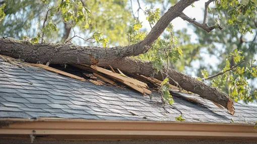 Storm damage can strike when you least expect it. A fallen tree can cause serious roof damage, leaving your home vulnerable to leaks and structural issues. Don't wait—get a professional inspection and repair today