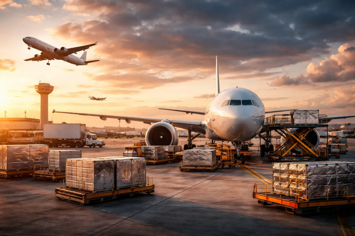 Aircraft being loaded