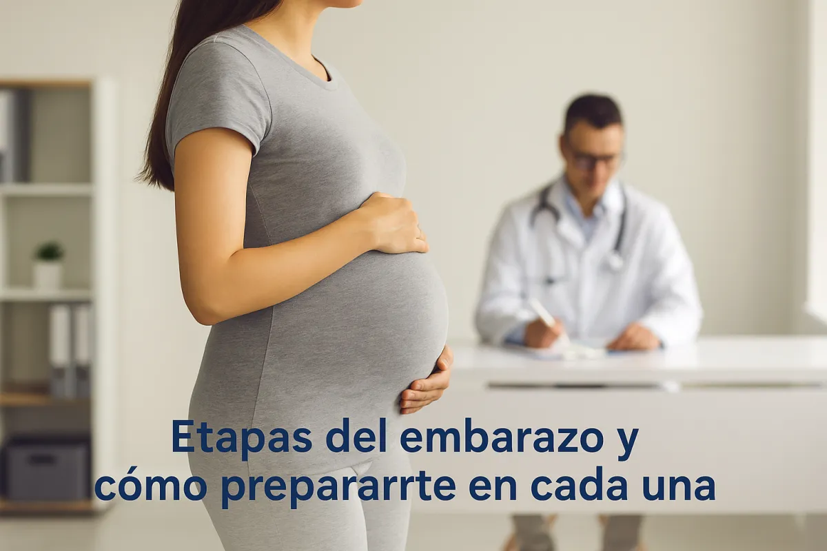 Mujer embarazada preparándose para cada etapa del embarazo en Tijuana.